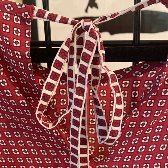 Madewell 100% Silk Premiere Bow Back Tee In Ascot Tile Womens Size S - Picture 6 of 7